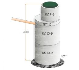 Колодец из 2-х бетонных колец d=1 м, 1.75 м³